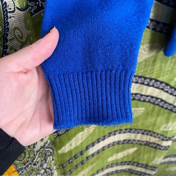 Vintage Pendleton Blue Virgin Wool Winter Ready Turtleneck Sweater Size Medium - Picture 8 of 14